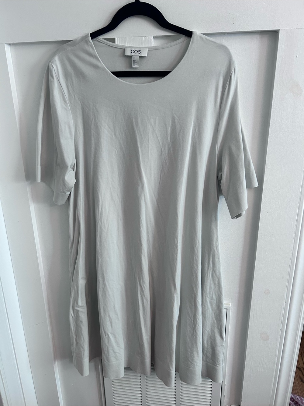 COS Light Gray Short Sleeve Shift t shirt Dress
